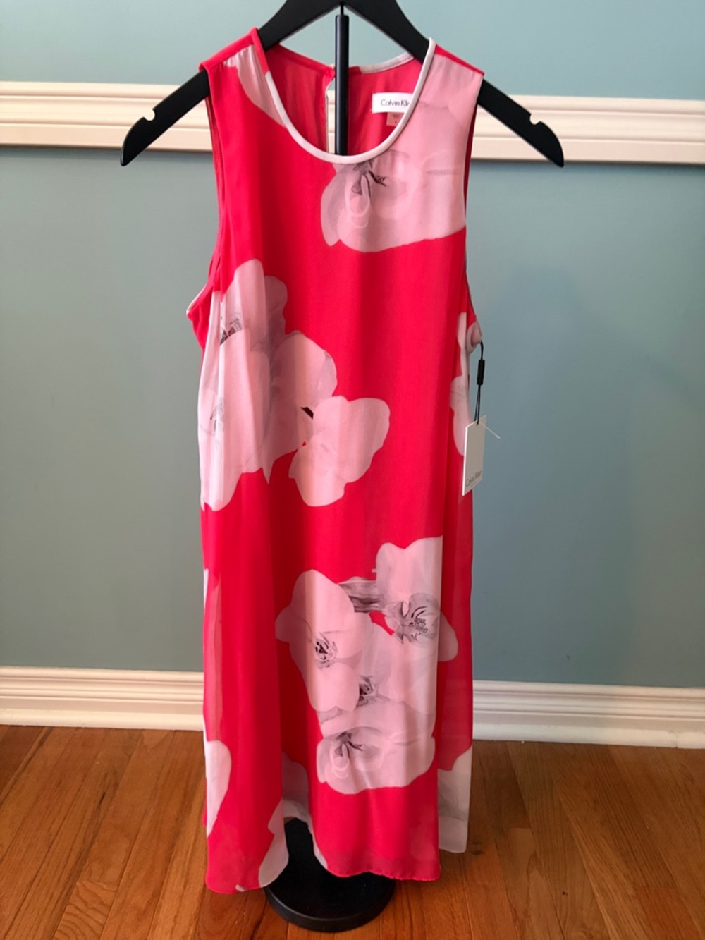 Calvin Klein Hot Pink Floral Sleeveless Shift Dress